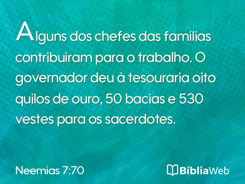 Neemias 7:70 em imagem para compartilhar