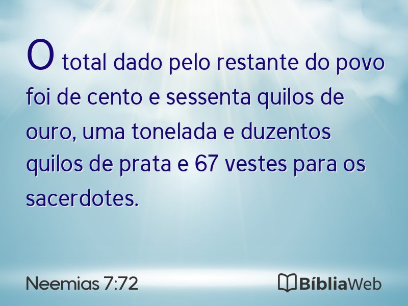Neemias 7:72 em imagem para compartilhar