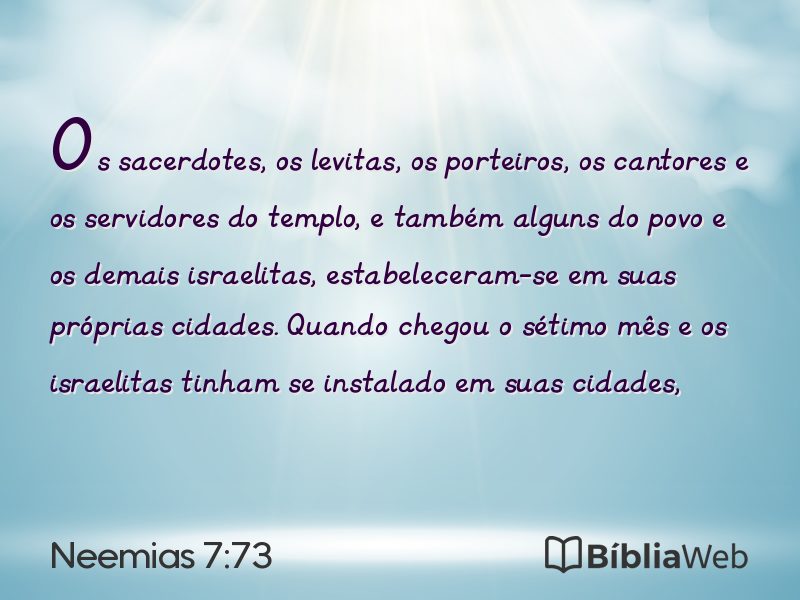 Neemias 7:73 em imagem para compartilhar