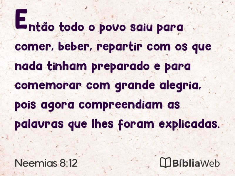 Neemias 8:12 em imagem para compartilhar