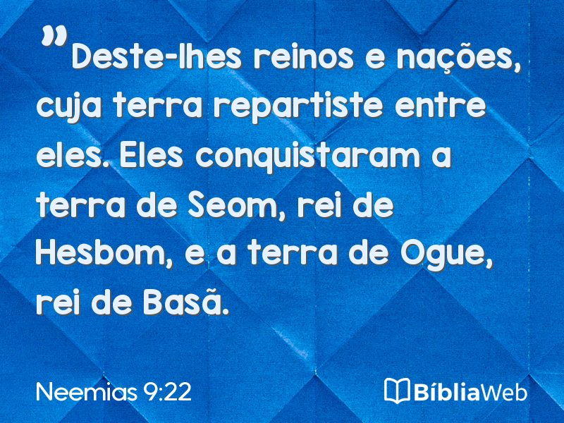 Neemias 9:22 em imagem para compartilhar