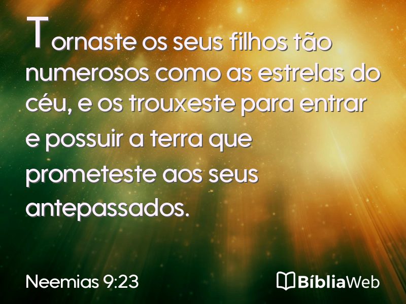 Neemias 9:23 em imagem para compartilhar