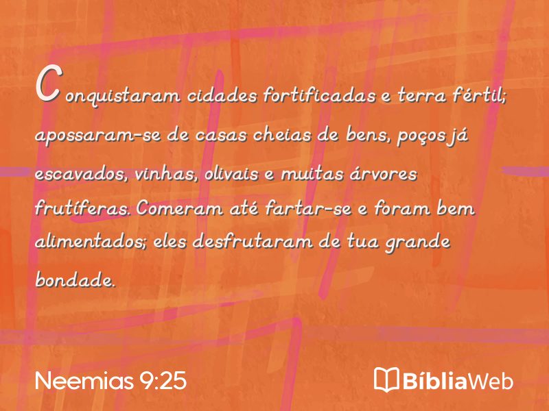 Neemias 9:25 em imagem para compartilhar