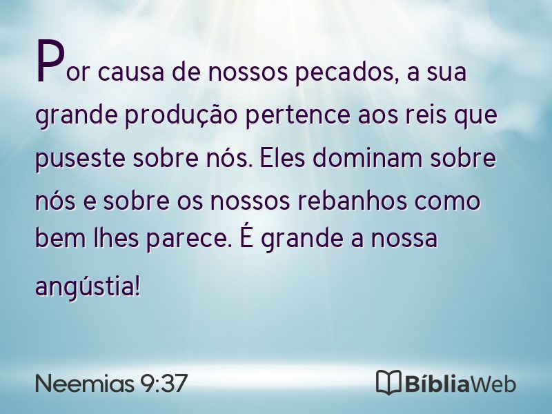 Neemias 9:37 em imagem para compartilhar