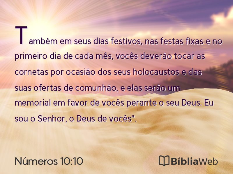 Números 10:10 em imagem para compartilhar
