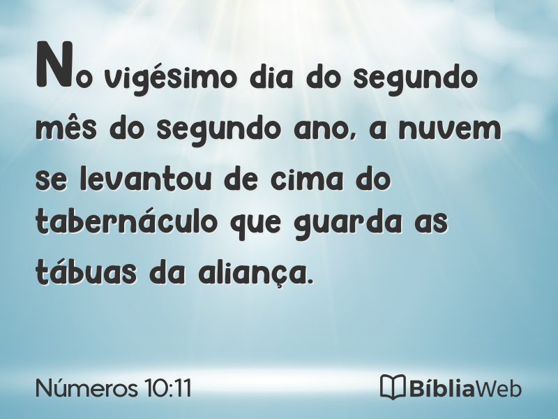 Números 10:11 em imagem para compartilhar