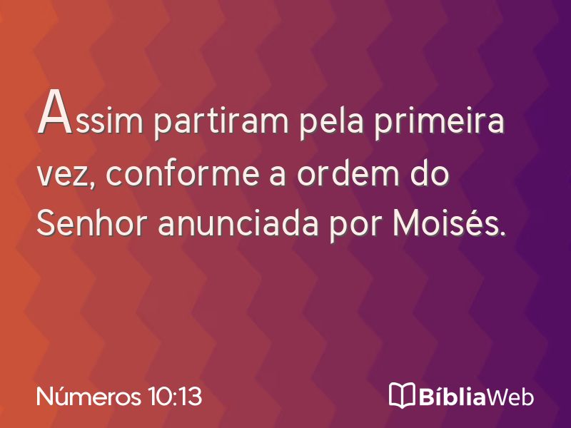 Números 10:13 em imagem para compartilhar