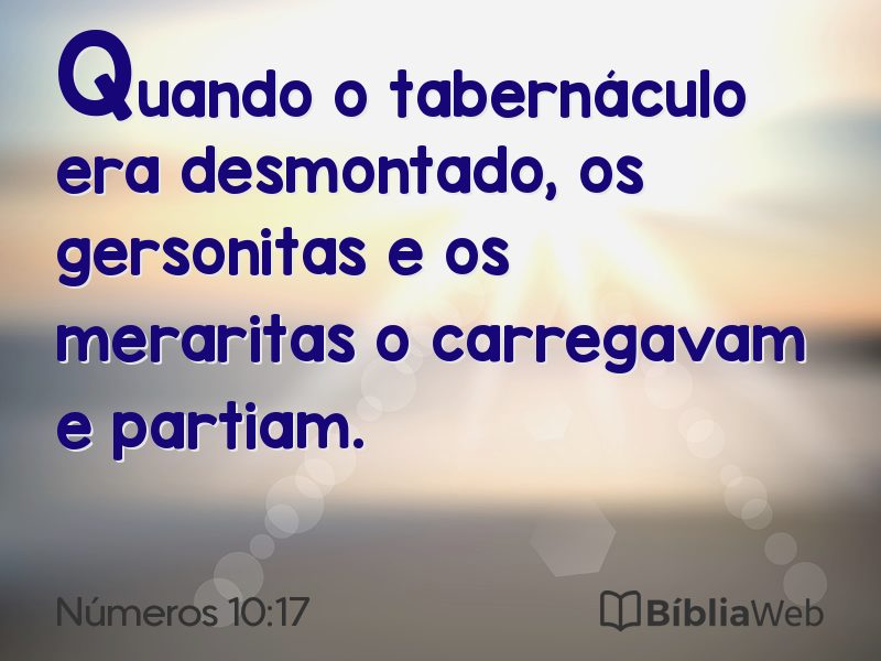 Números 10:17 em imagem para compartilhar