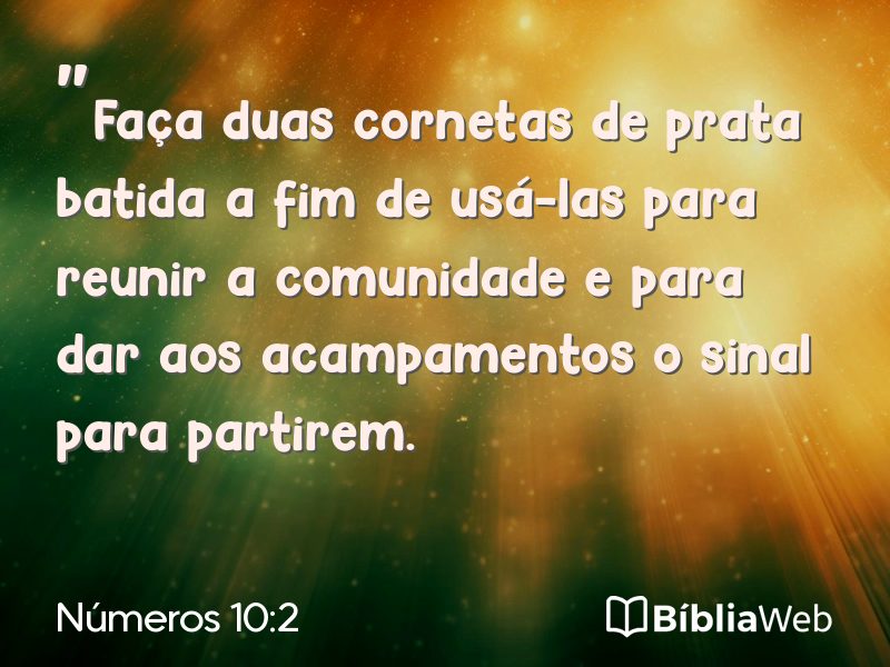 Números 10:2 em imagem para compartilhar