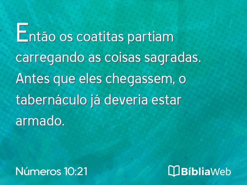 Números 10:21 em imagem para compartilhar