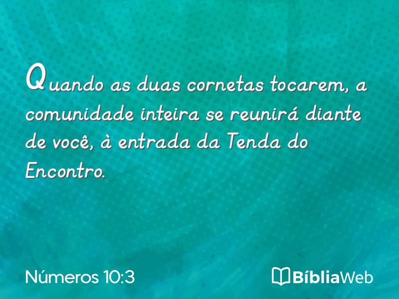 Números 10:3 em imagem para compartilhar