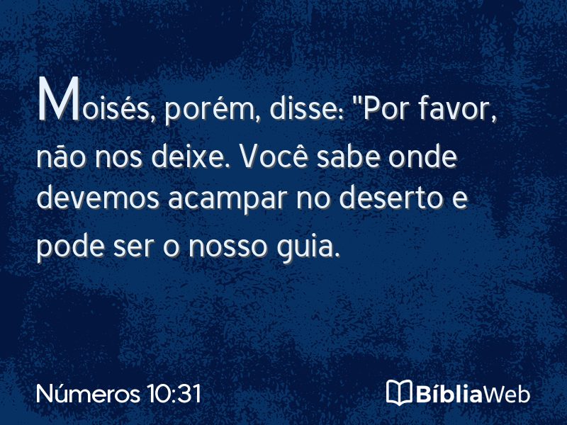 Números 10:31 em imagem para compartilhar