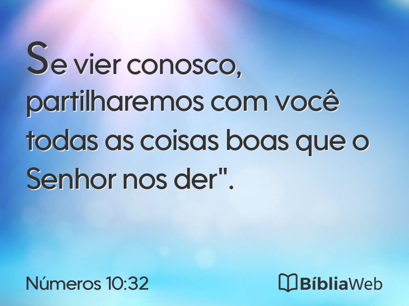 Números 10:32 em imagem para compartilhar