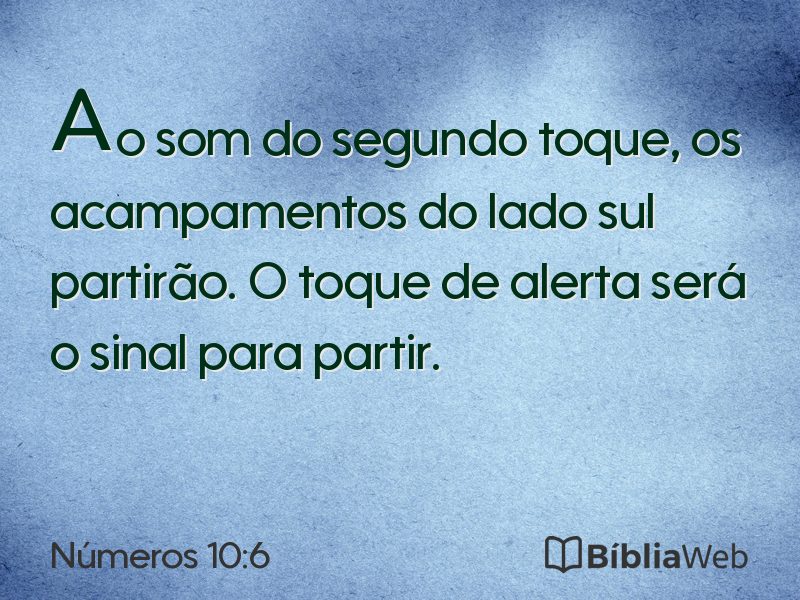 Números 10:6 em imagem para compartilhar