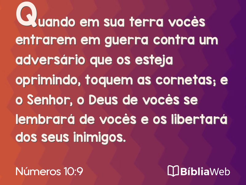 Números 10:9 em imagem para compartilhar
