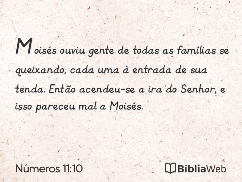 Números 11:10 em imagem para compartilhar