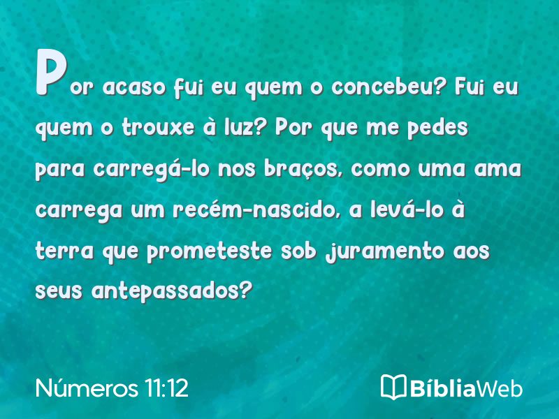 Números 11:12 em imagem para compartilhar