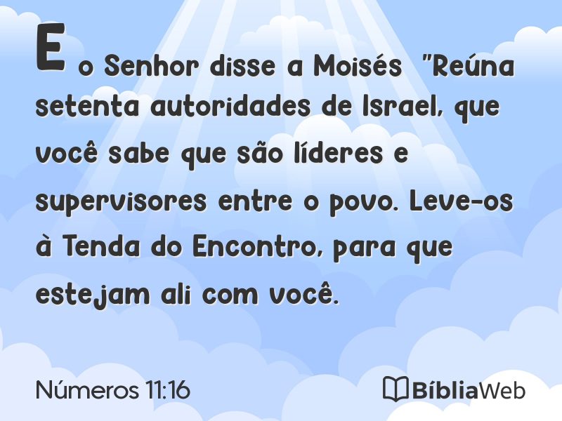 Números 11:16 em imagem para compartilhar