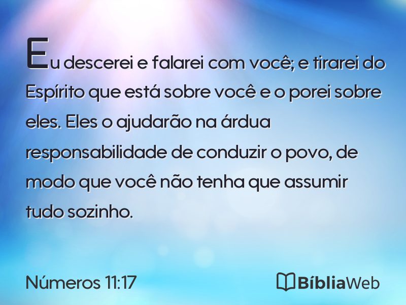 Números 11:17 em imagem para compartilhar