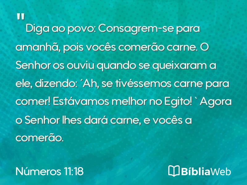 Números 11:18 em imagem para compartilhar