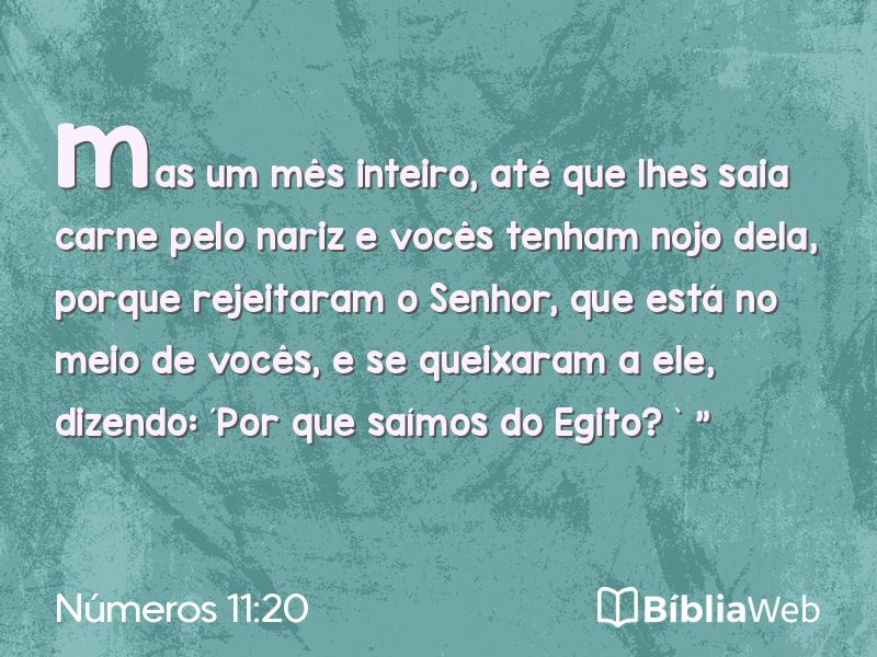 Números 11:20 em imagem para compartilhar