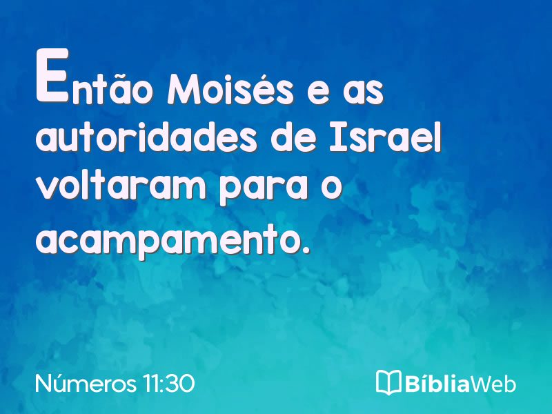 Números 11:30 em imagem para compartilhar