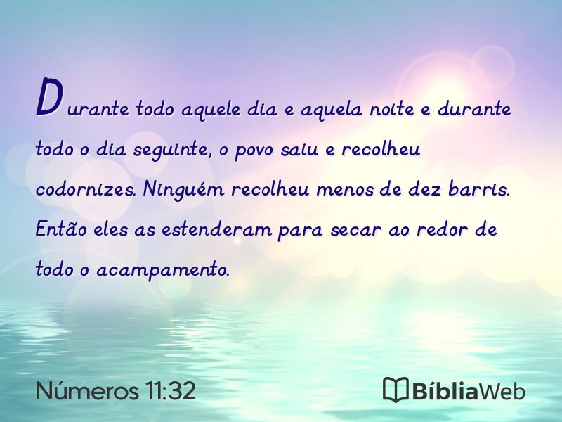 Números 11:32 em imagem para compartilhar