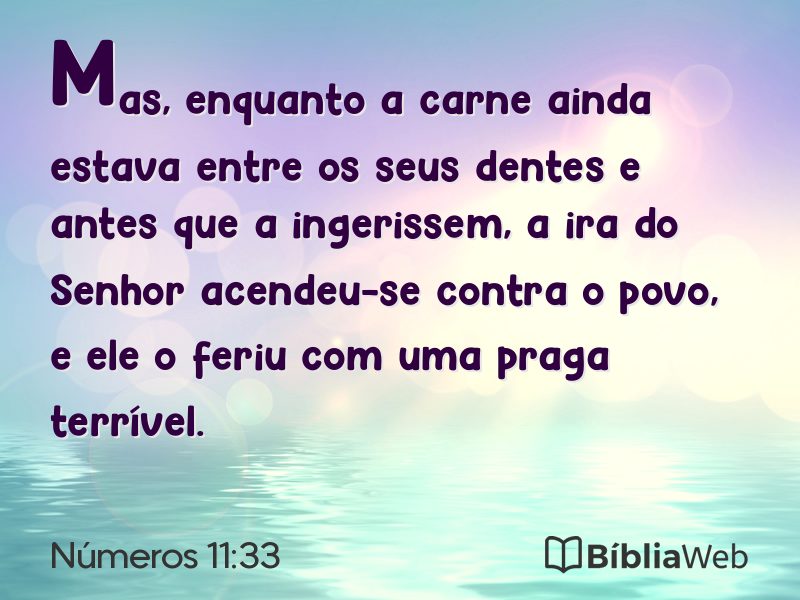 Números 11:33 em imagem para compartilhar
