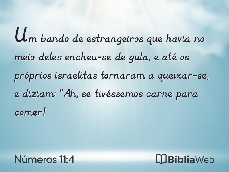 Números 11:4 em imagem para compartilhar