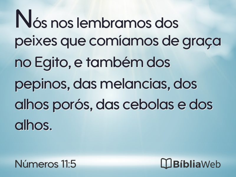 Números 11:5 em imagem para compartilhar