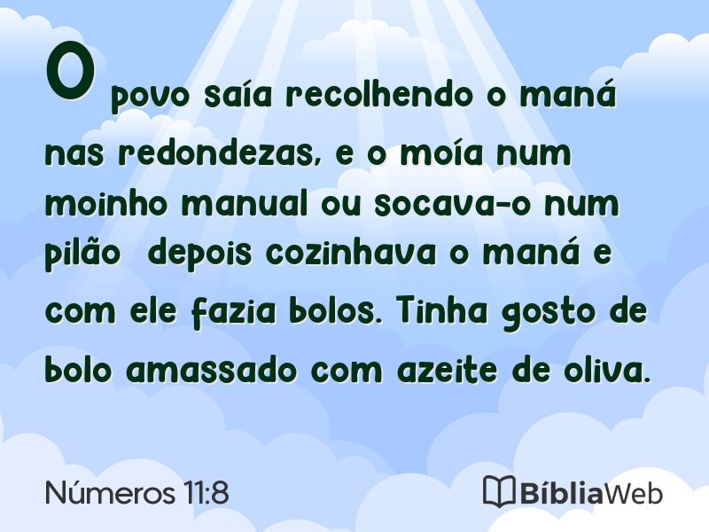 Números 11:8 em imagem para compartilhar