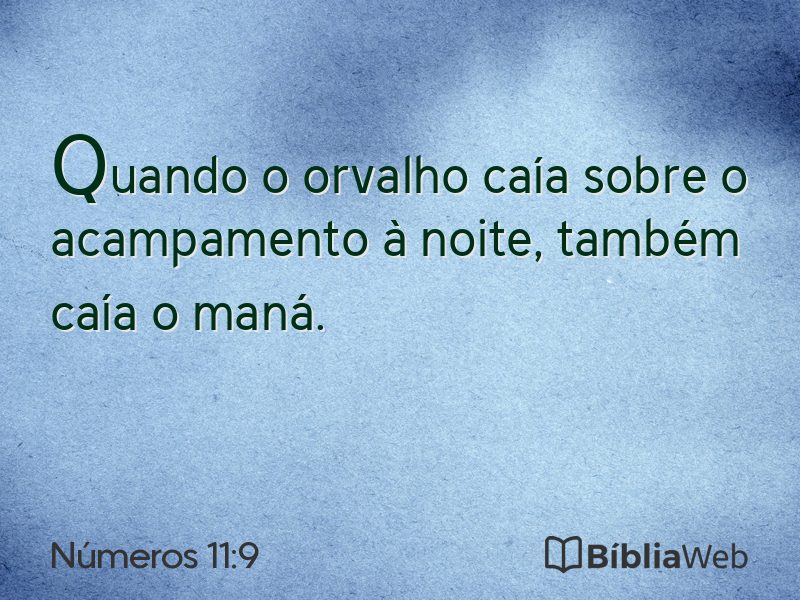 Números 11:9 em imagem para compartilhar