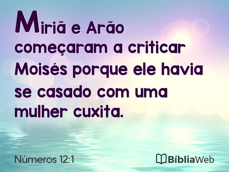 Números 12:1 em imagem para compartilhar