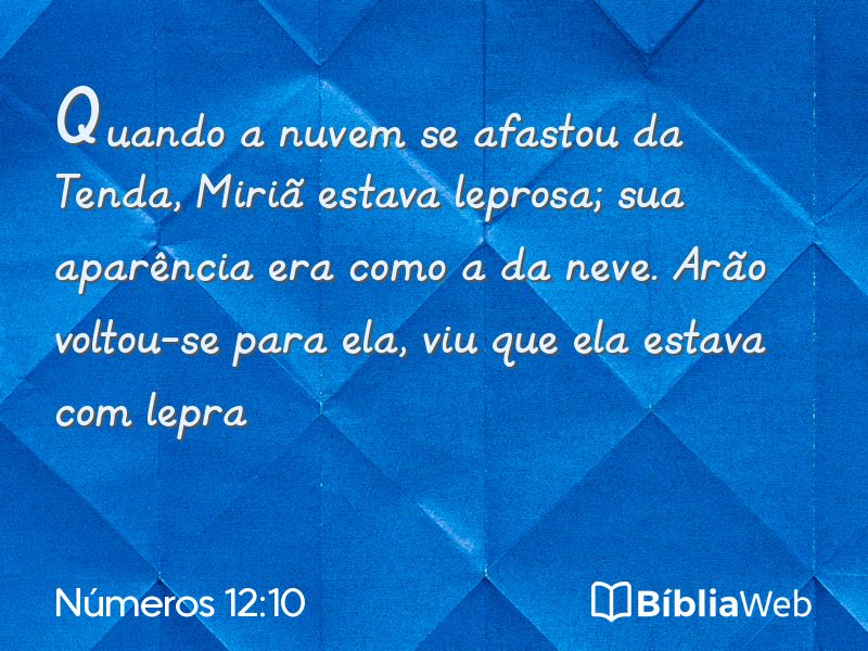 Números 12:10 em imagem para compartilhar