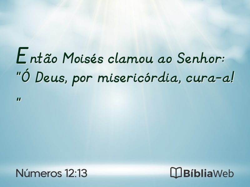 Números 12:13 em imagem para compartilhar