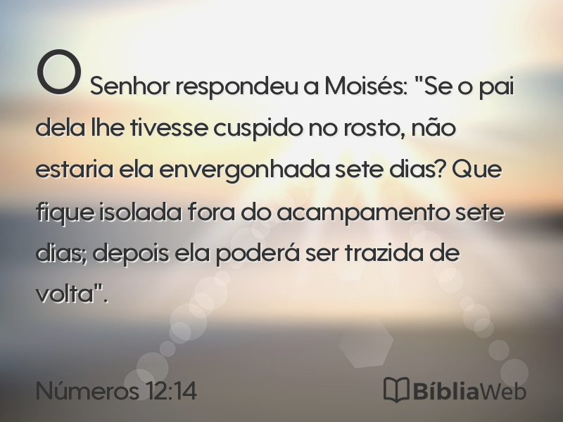 Números 12:14 em imagem para compartilhar
