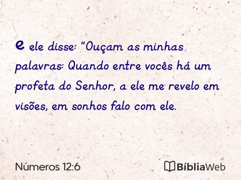 Números 12:6 em imagem para compartilhar