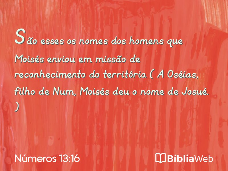 Números 13:16 em imagem para compartilhar