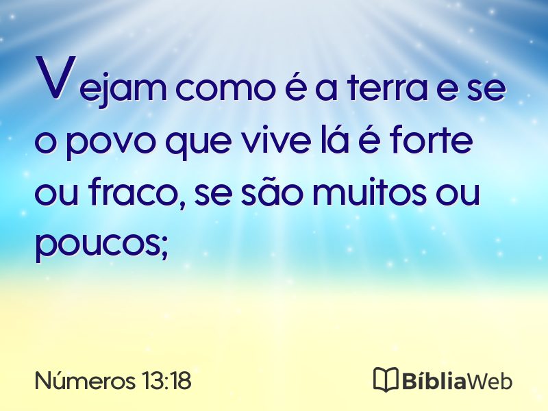 Números 13:18 em imagem para compartilhar