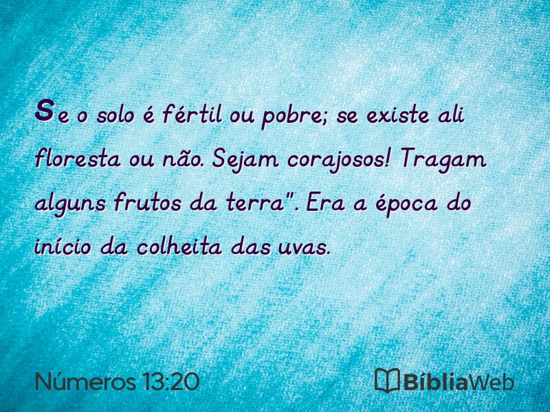 Números 13:20 em imagem para compartilhar