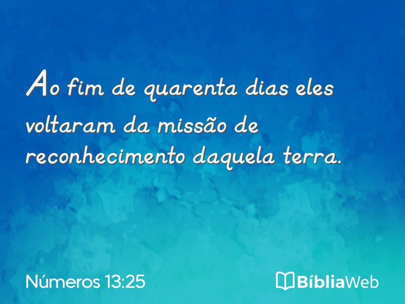 Números 13:25 em imagem para compartilhar
