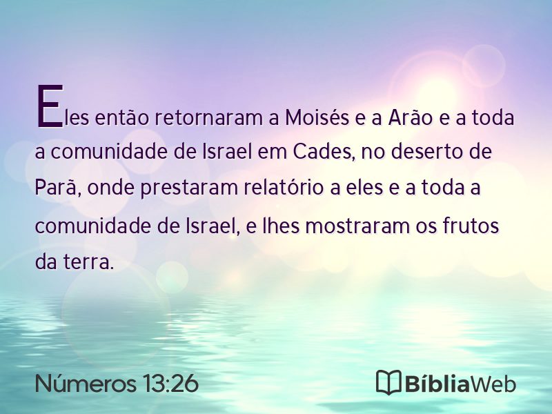 Números 13:26 em imagem para compartilhar