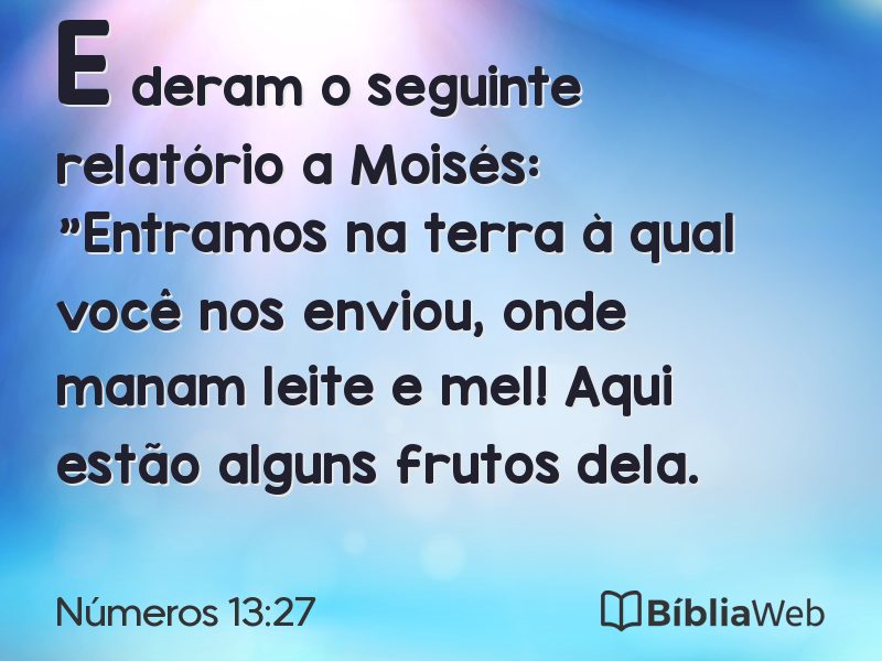 Números 13:27 em imagem para compartilhar