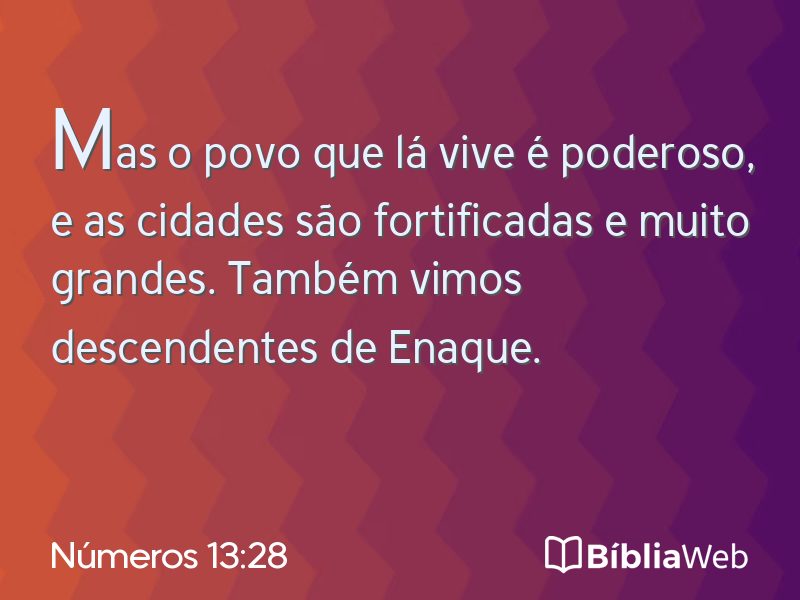 Números 13:28 em imagem para compartilhar