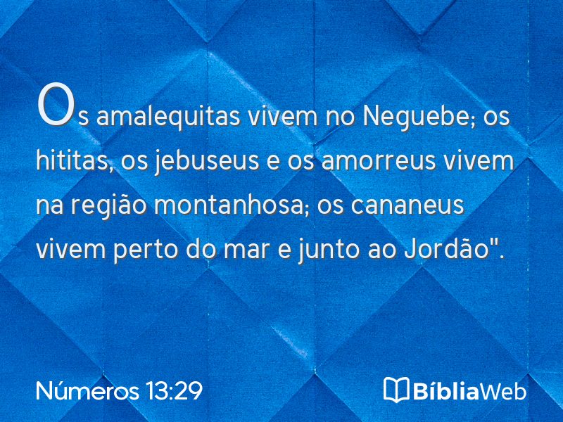 Números 13:29 em imagem para compartilhar