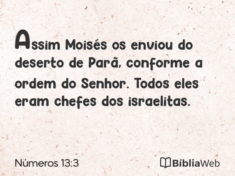 Números 13:3 em imagem para compartilhar