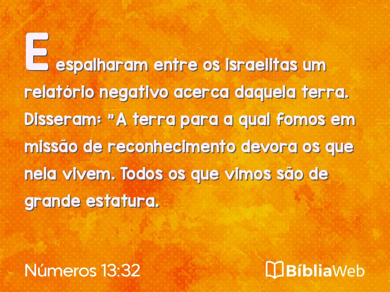 Números 13:32 em imagem para compartilhar