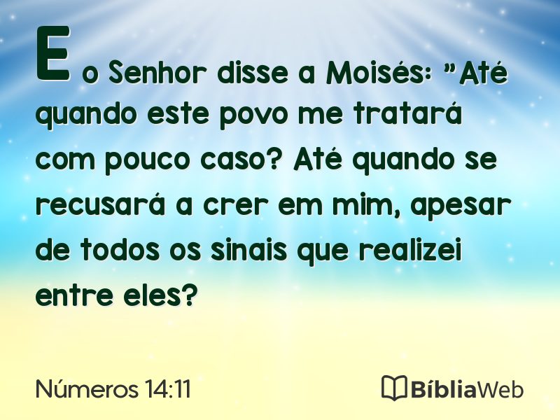 Números 14:11 em imagem para compartilhar