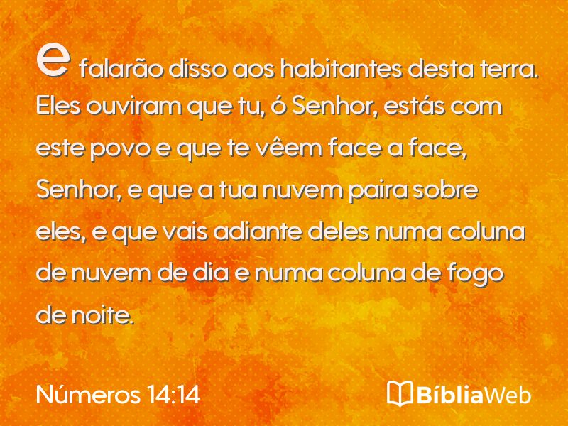 Números 14:14 em imagem para compartilhar