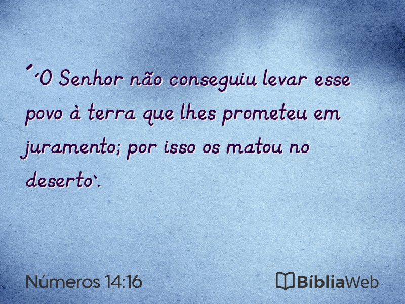 Números 14:16 em imagem para compartilhar